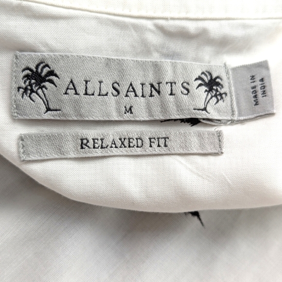 AllSaints Men’s illume Relaxed Fit Short Sleeve Button-Down Camp Shirt M - Picture 9 of 14